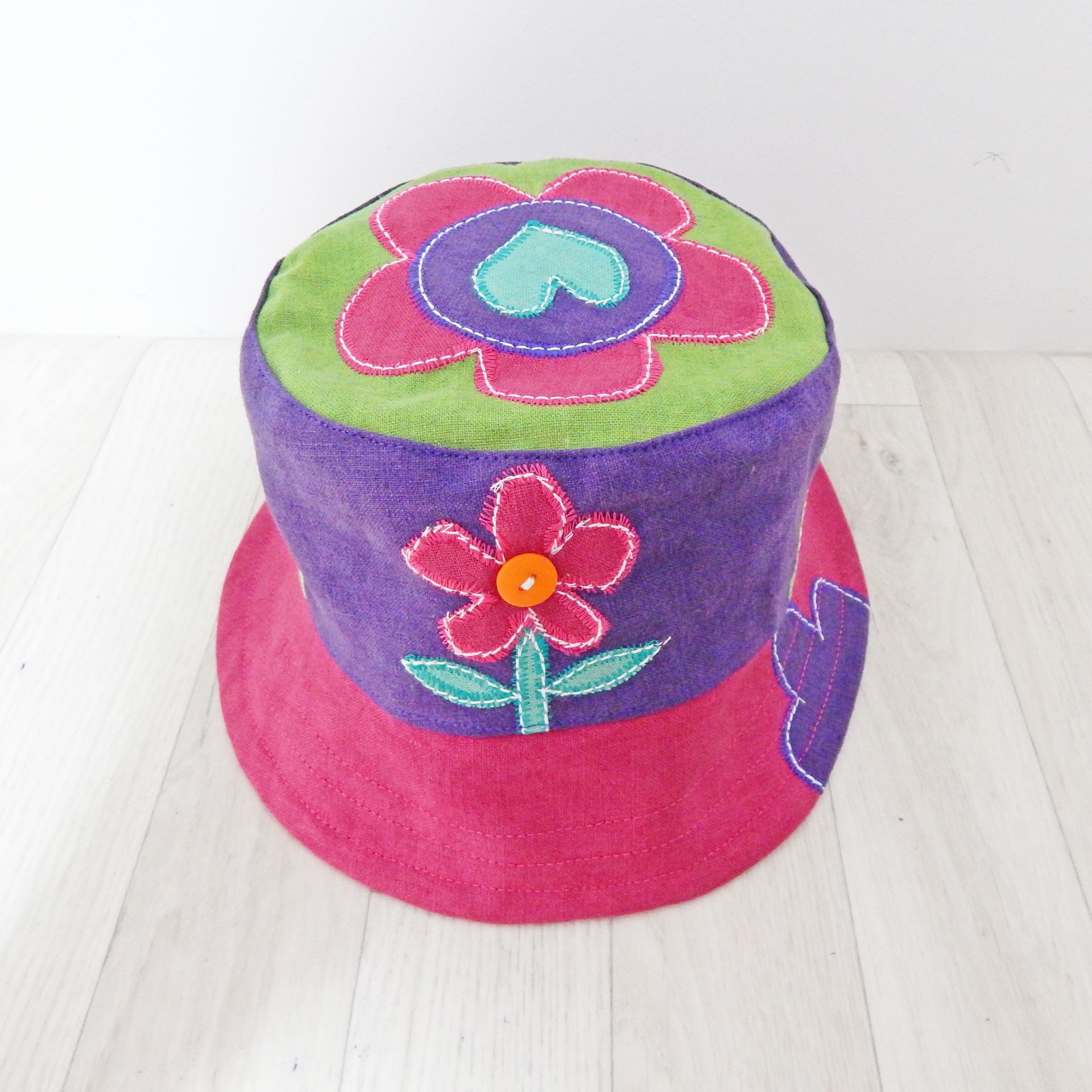 Pink Flower Bucket Hat