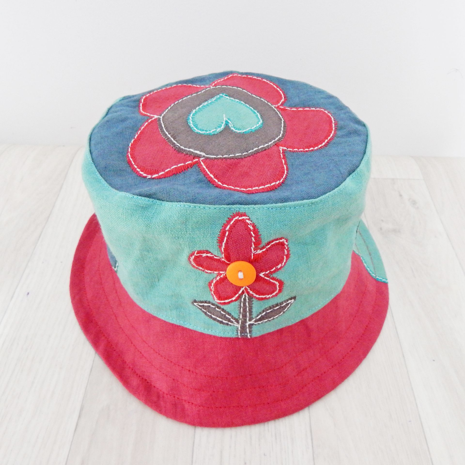 Red Flower Bucket Hat