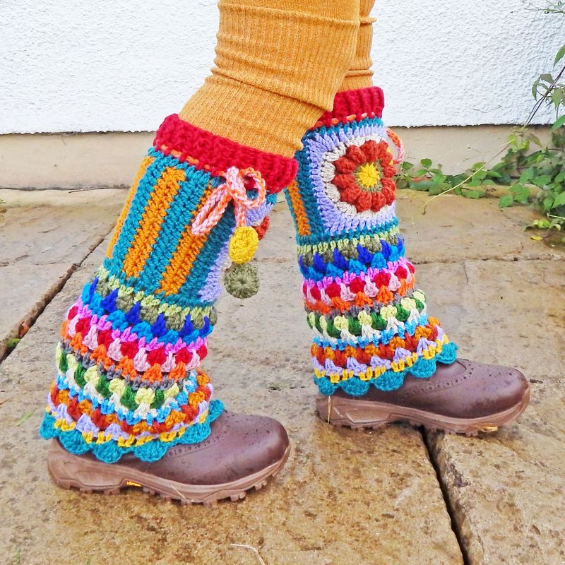 Crochet Flower Legwarmers