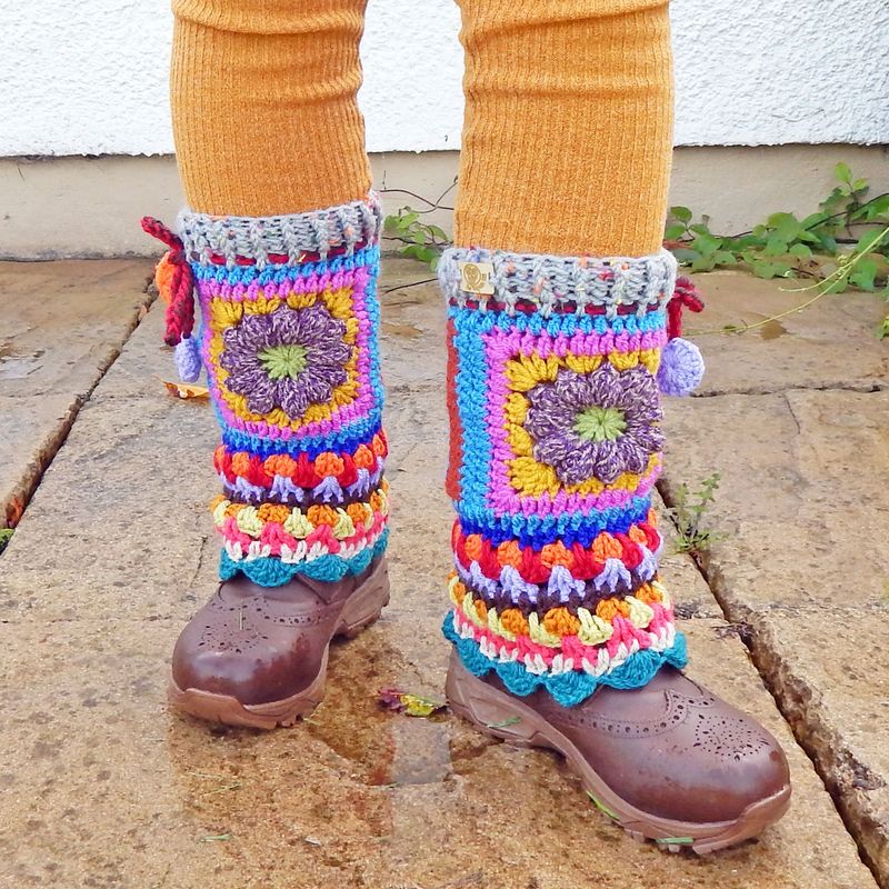 Legwarmers Multicolour Flower
