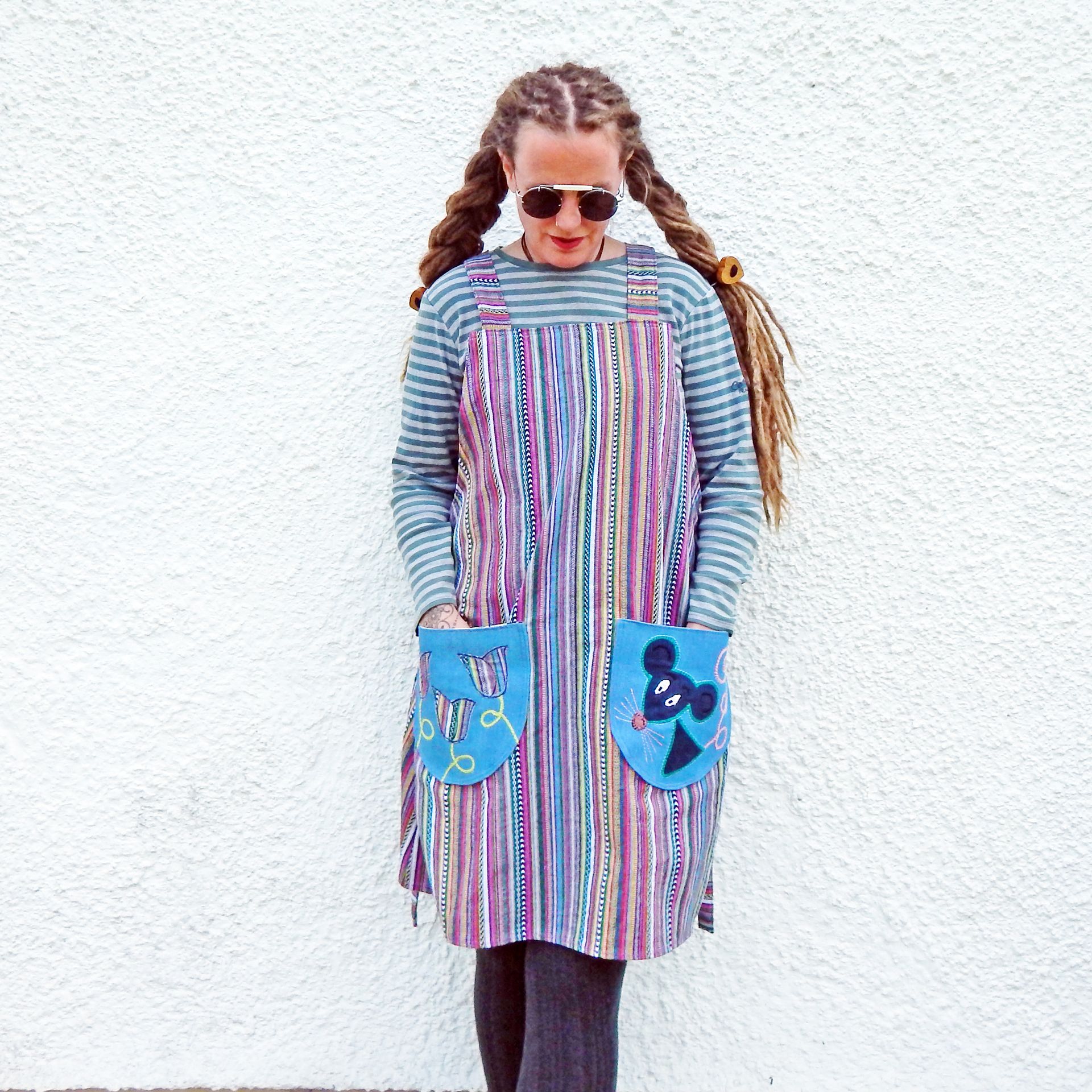 Pinafore Striped Mouse Dress