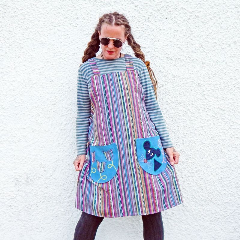 Pinafore Striped Mouse Dress