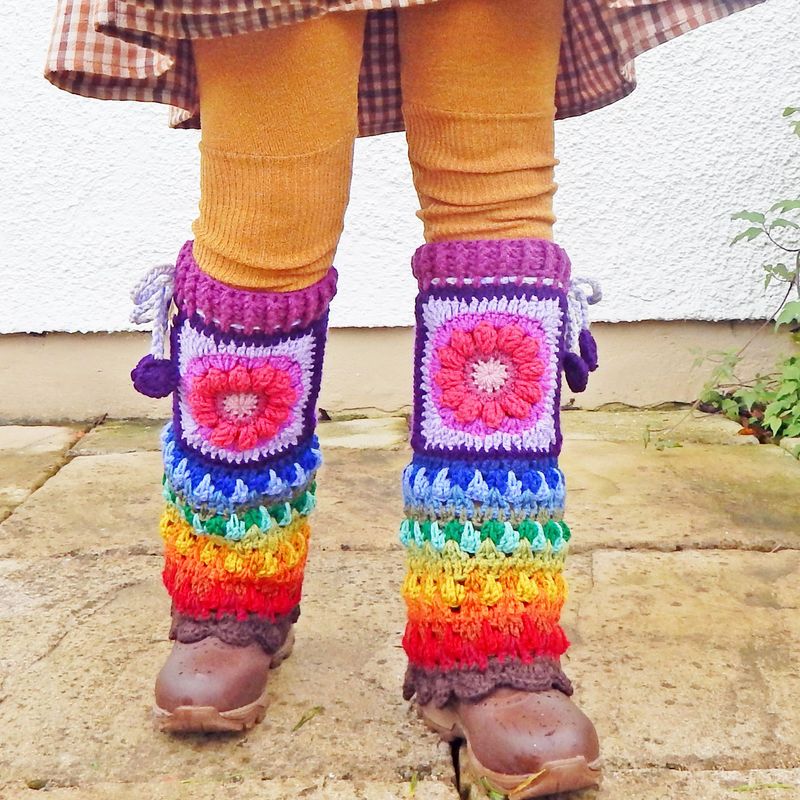 Leg Warmers Pink Flower