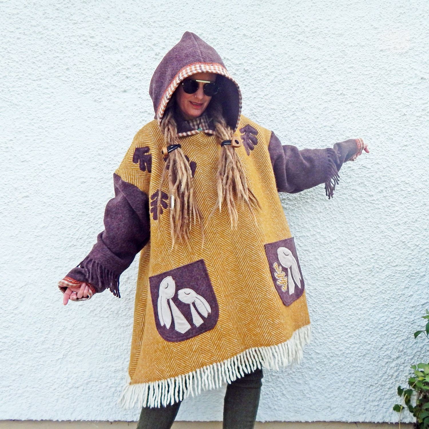 Blanket Wool Hare Hooded Tunic Blanket Wool Hare Hooded Tunic