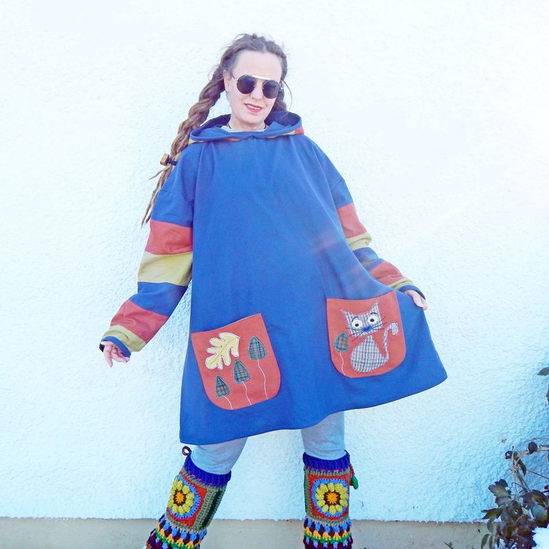 Striped Cat Hooded Tunic