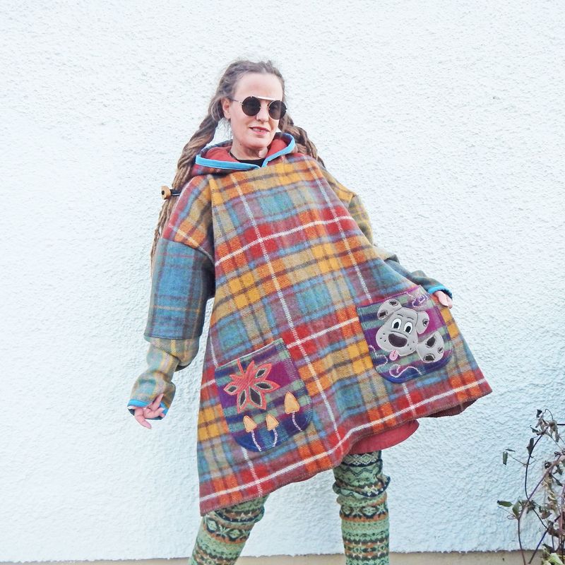 Dog Wool Blanket Plaid Tunic