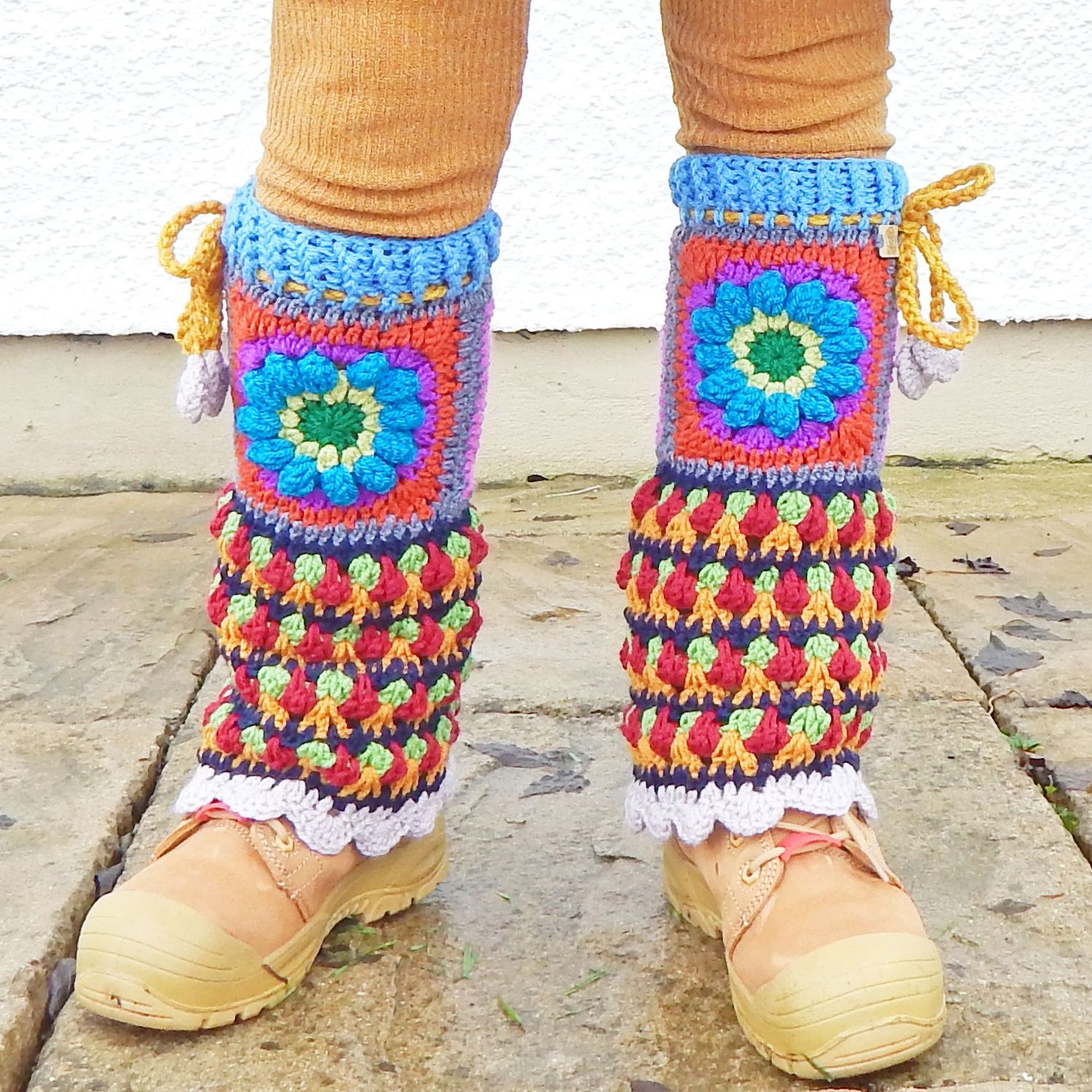 Flower Leg Warmers Multicoloured Flower Leg Warmers Multicoloured
