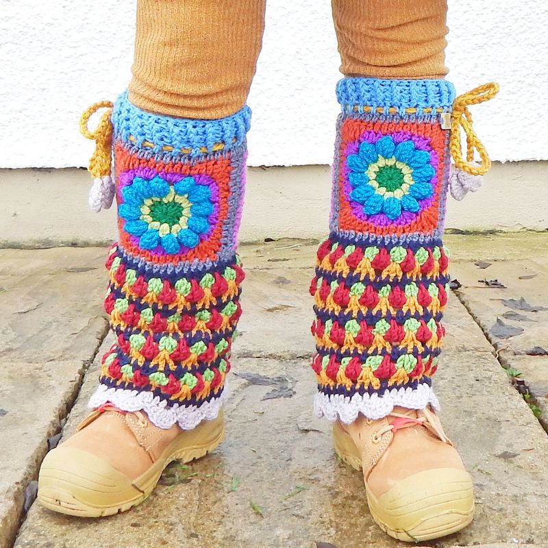 Flower Leg Warmers Multicoloured