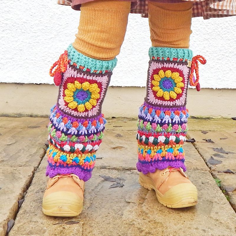 Flower Leg Warmers Yellow