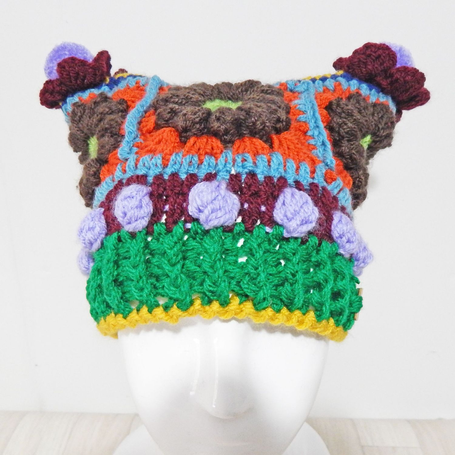 Beanie Hat Brown Flower Beanie Hat Brown Flower