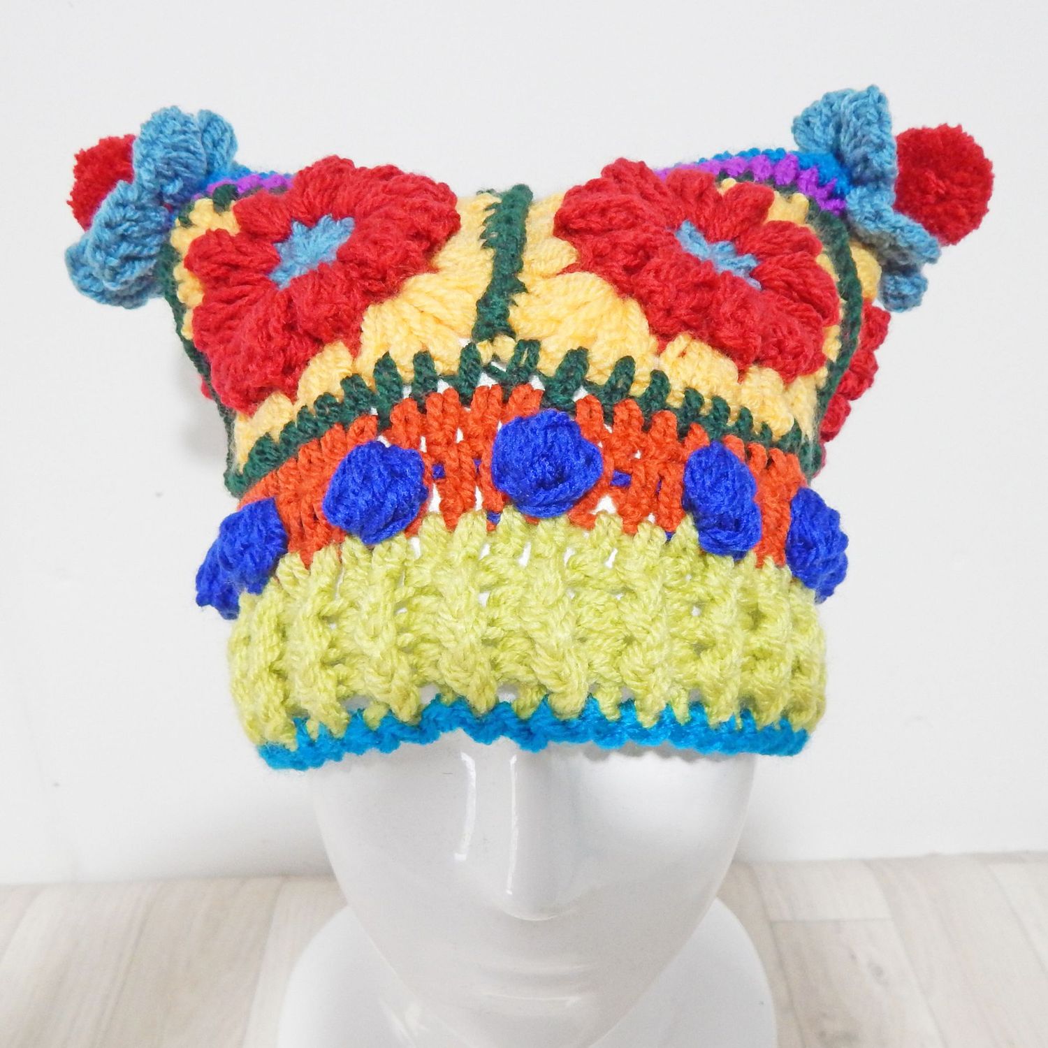 Beanie Hat Red Flower Beanie Hat Red Flower