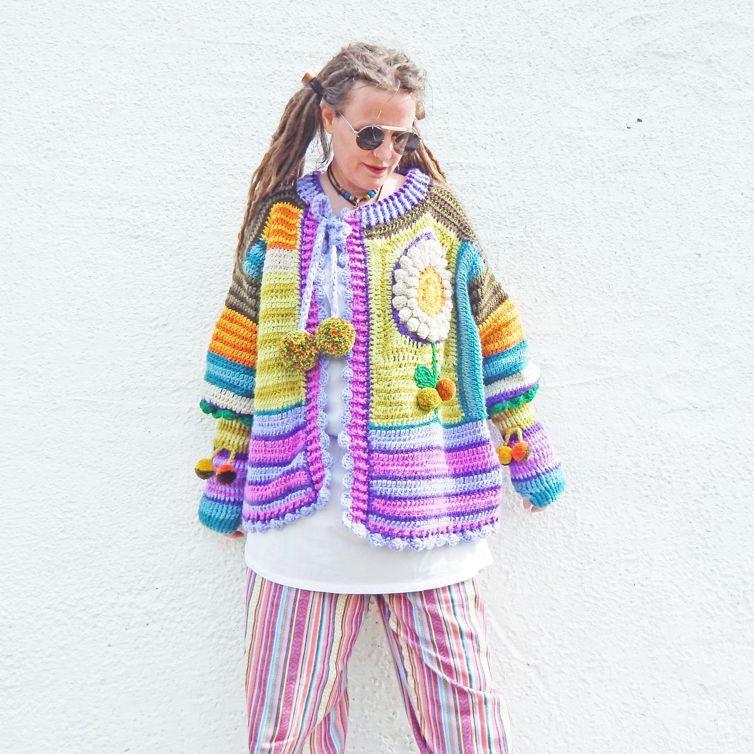 SOLD Crochet Daisy Cardigan