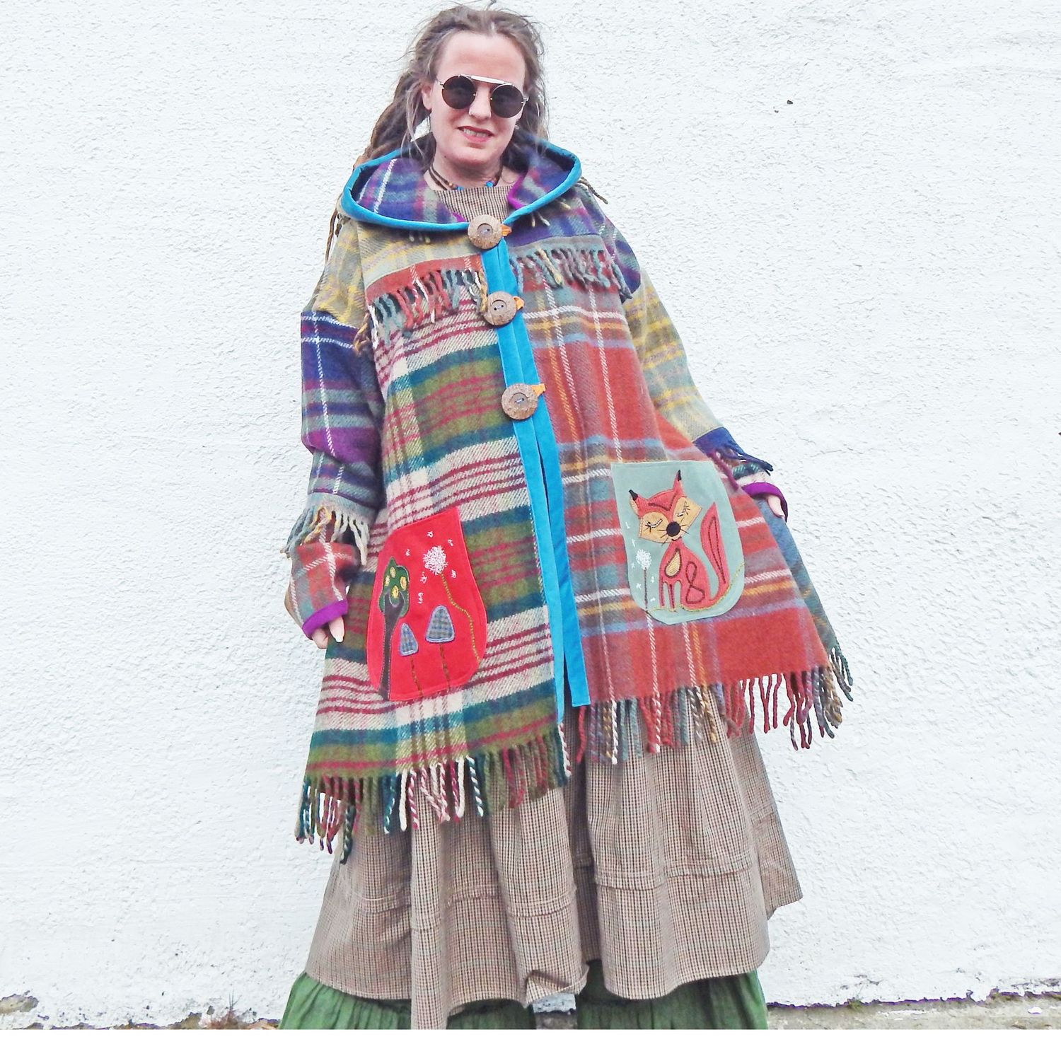 SOLD Blanket Fox Hooded Coat