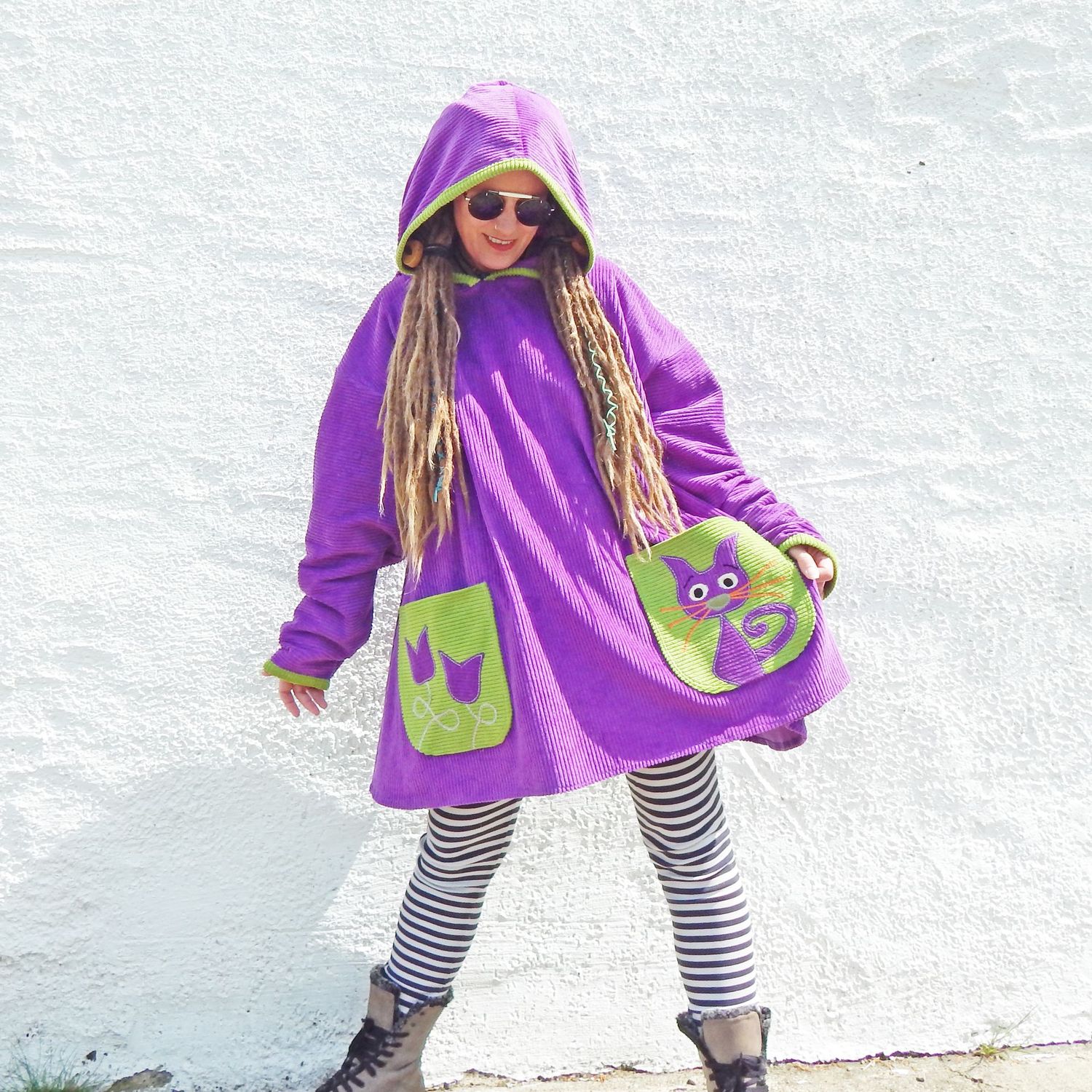 SOLD Hoodie Cat Tunic