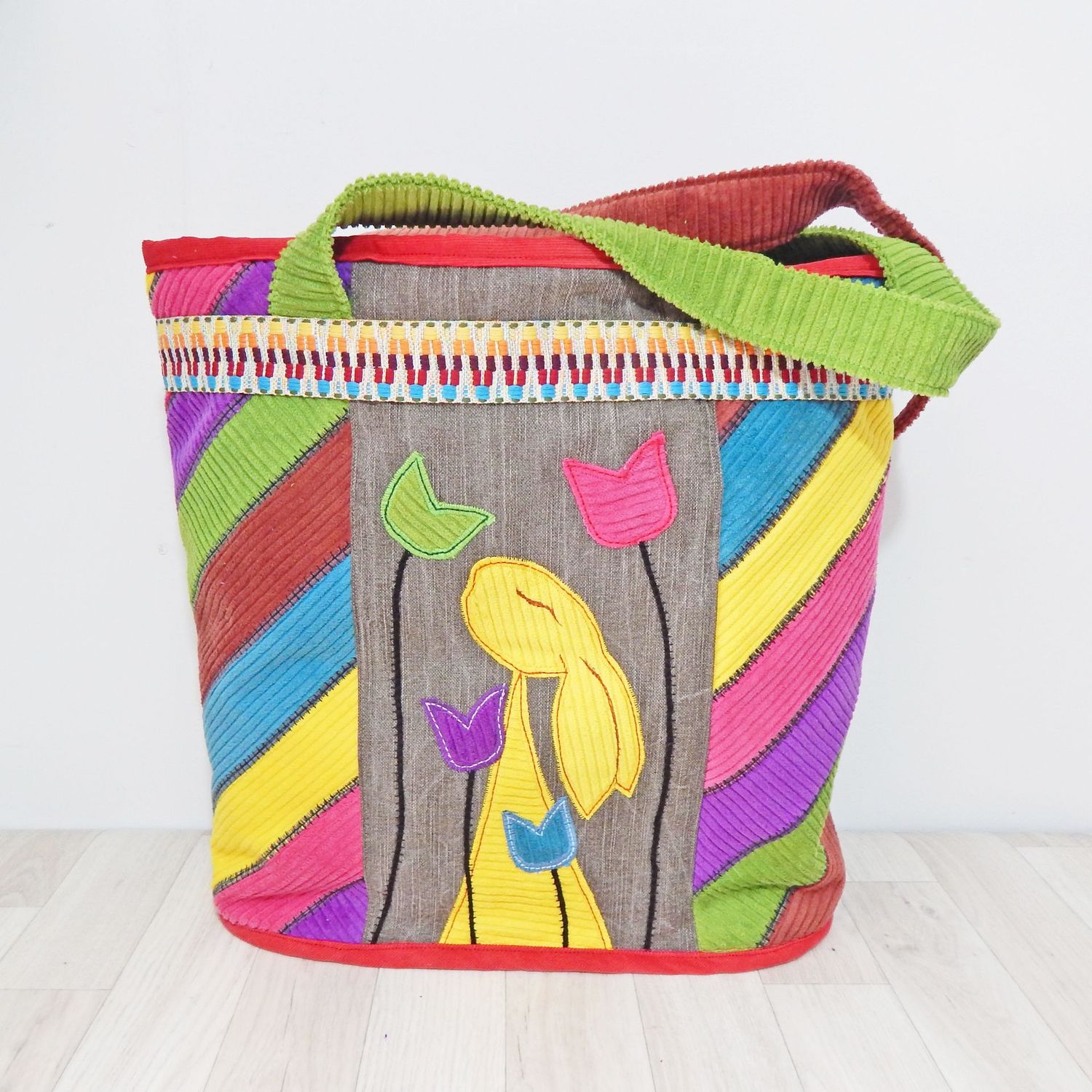 SOLD Tote Corduroy Hare Bag