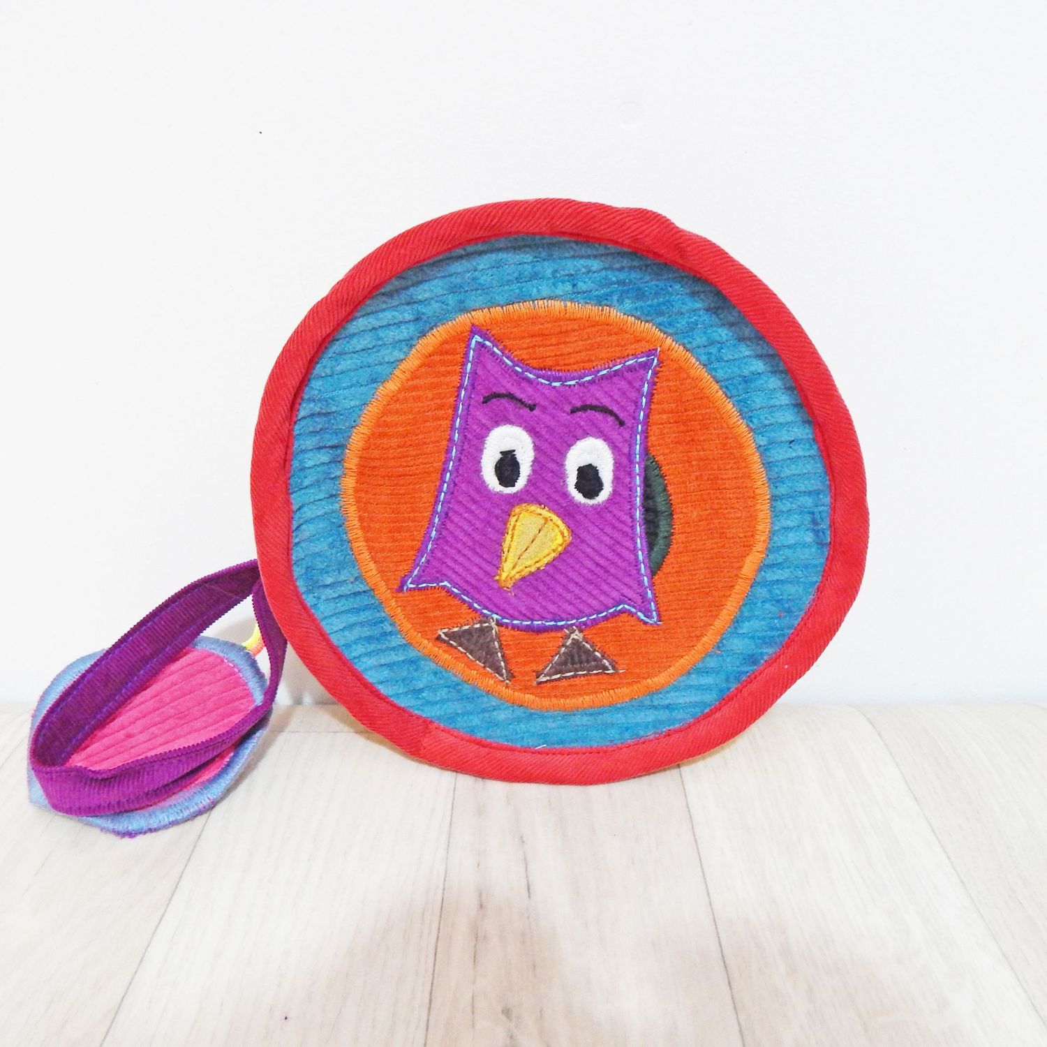 SOLD Wristlet Folk Owl Bag