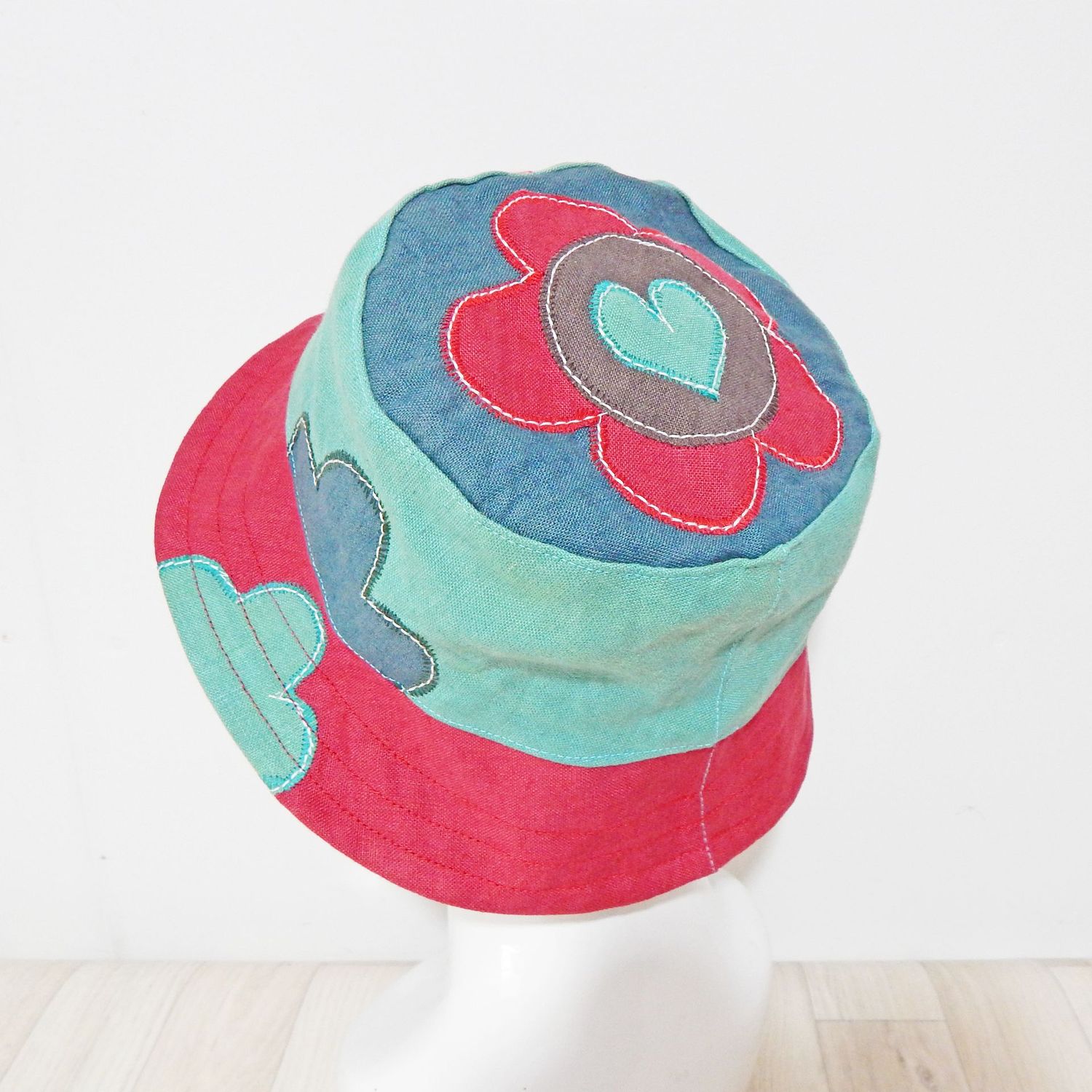 SOLD Red Flower Bucket Hat