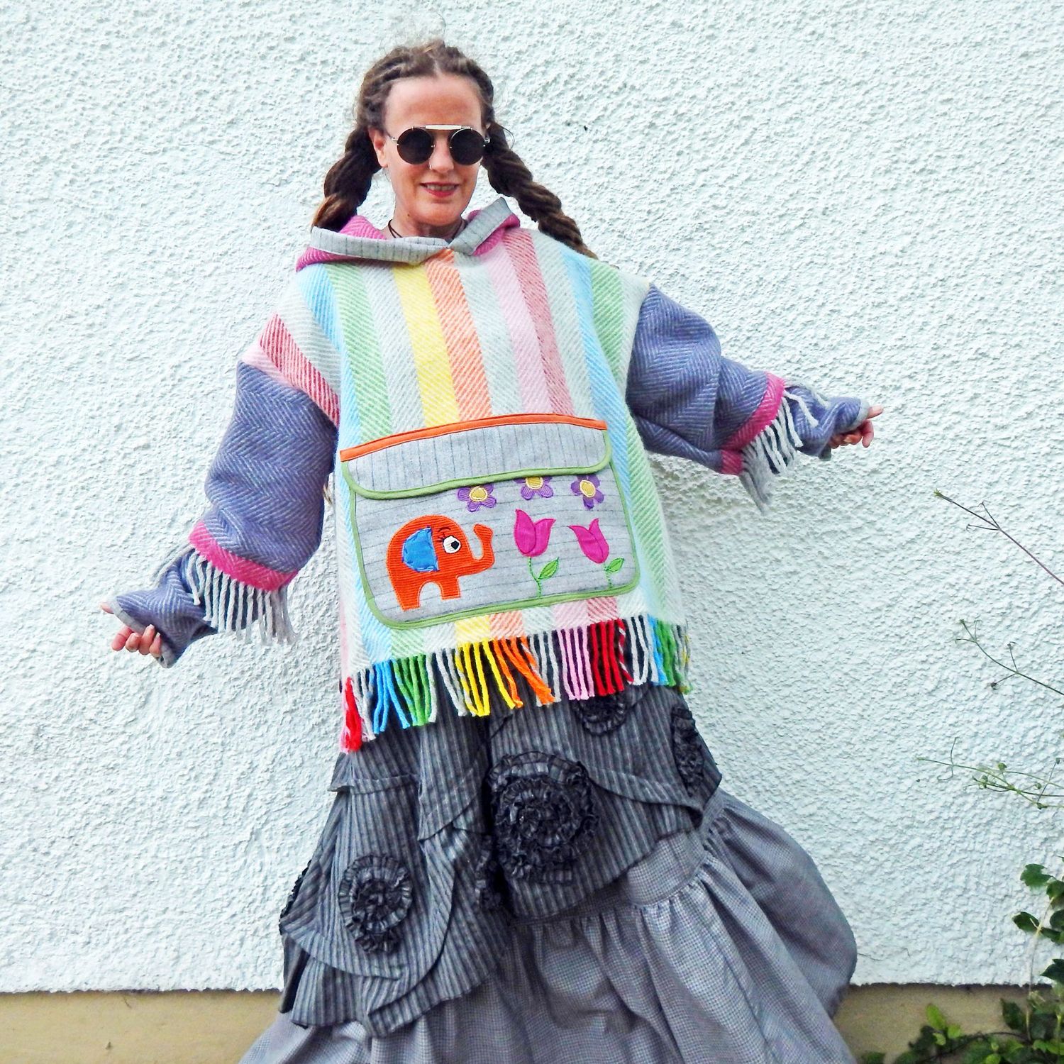 SOLD Striped Blanket Hoodie