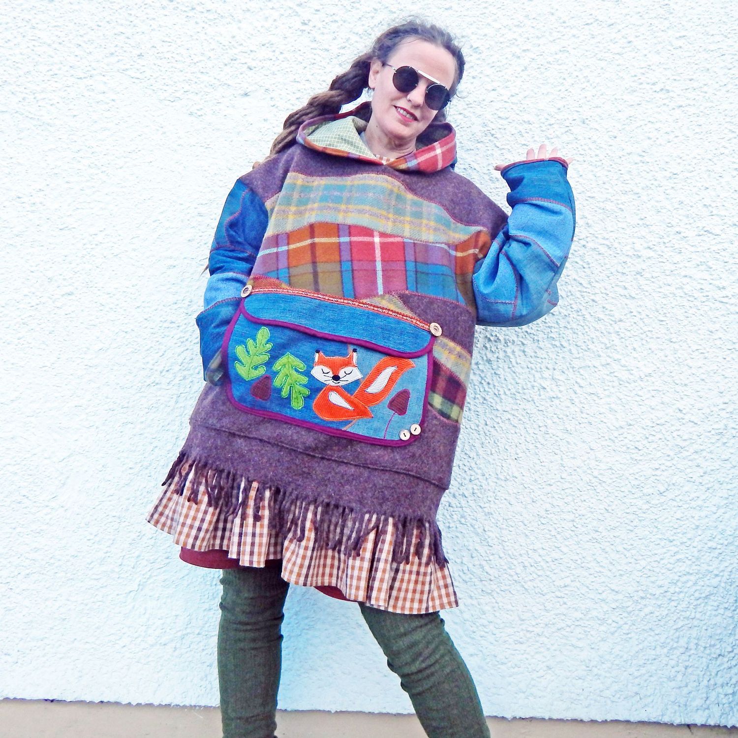 SOLD Wool Blanket Plaid Pocket Hoodie SOLD Wool Blanket Plaid Pocket Hoodie