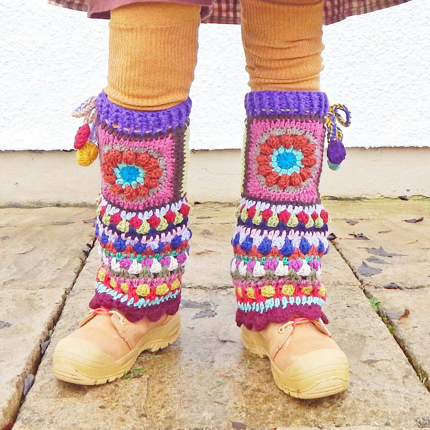 Flower Leg Warmers Orange Flower Leg Warmers Orange