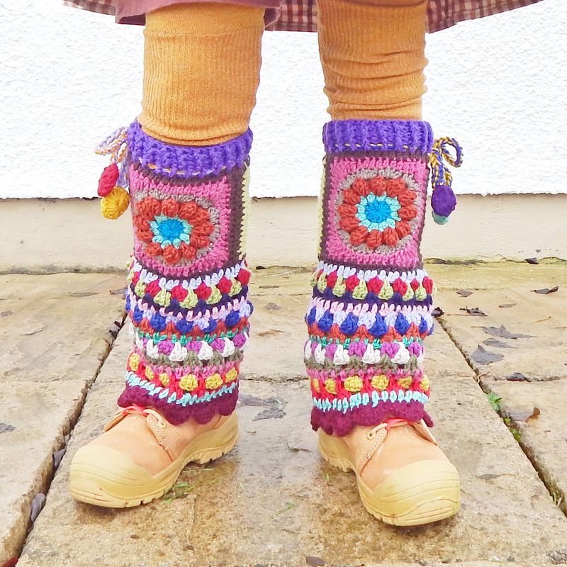 Flower Leg Warmers Orange