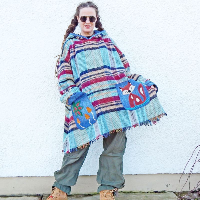 SOLD Wool Blanket Checked Fox Tunic