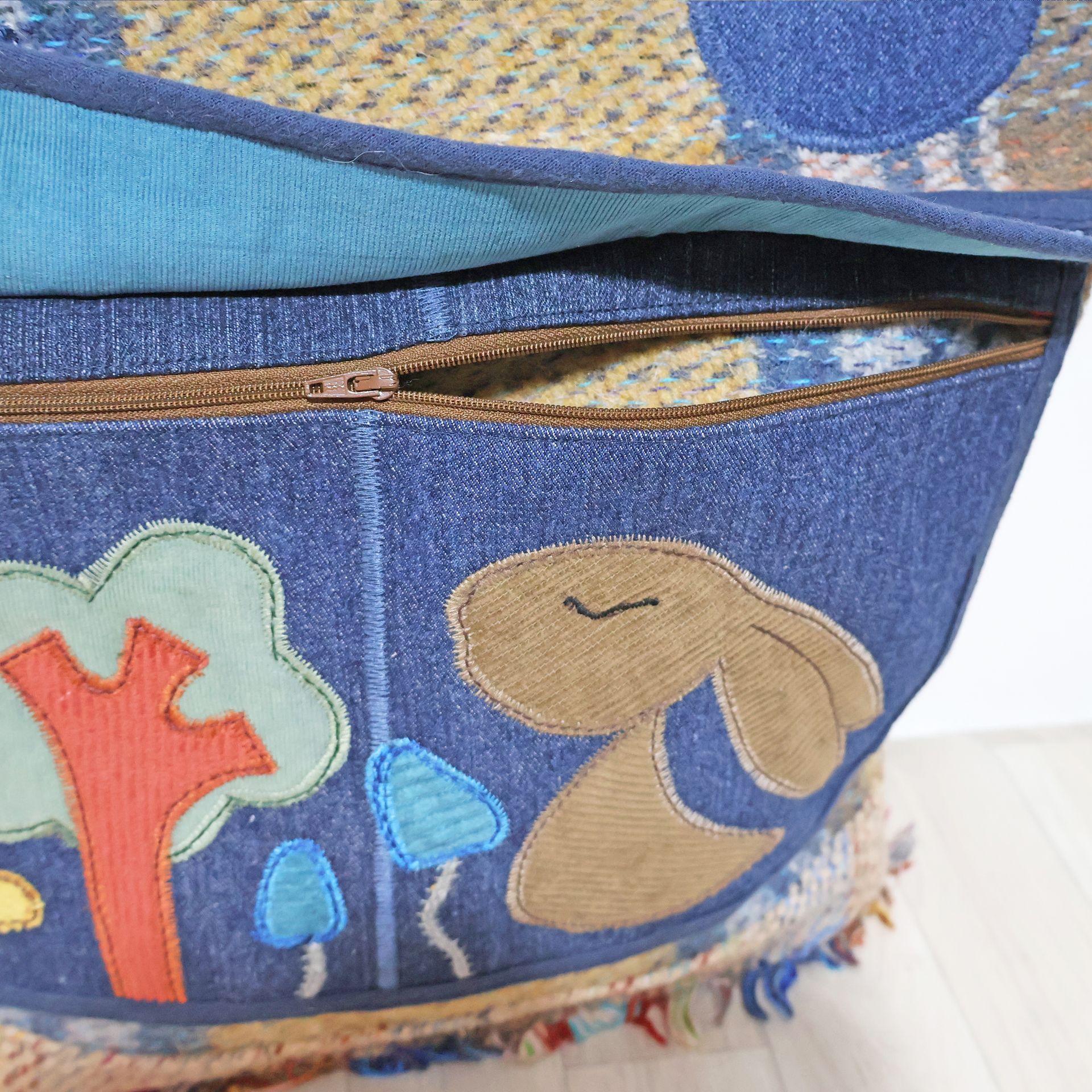 Folk Hare Blanket Wool Tote Bag