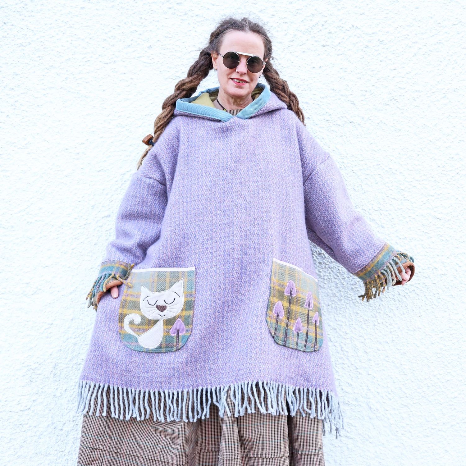 Lilac Wool Blanket Cat Tunic Lilac Wool Blanket Cat Tunic