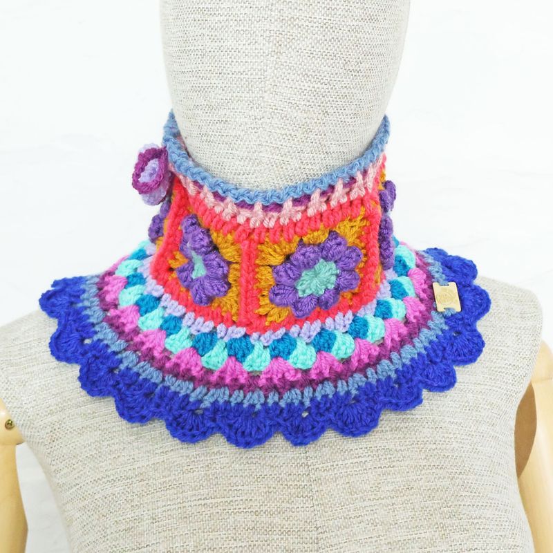 Neck Warmer Purple Flower