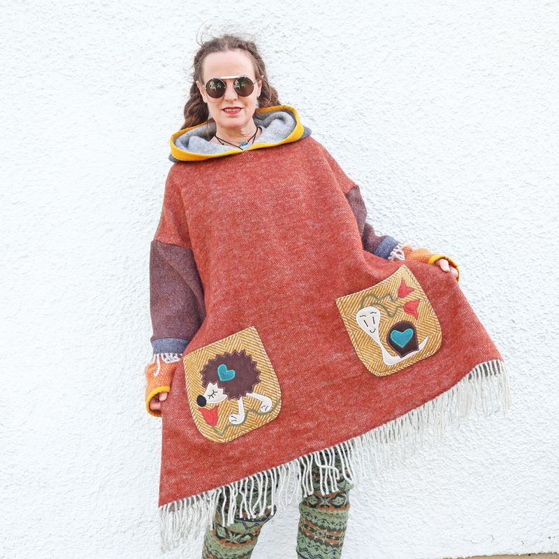 Wool Blanket Hedgehog Snail Hooded Tunic