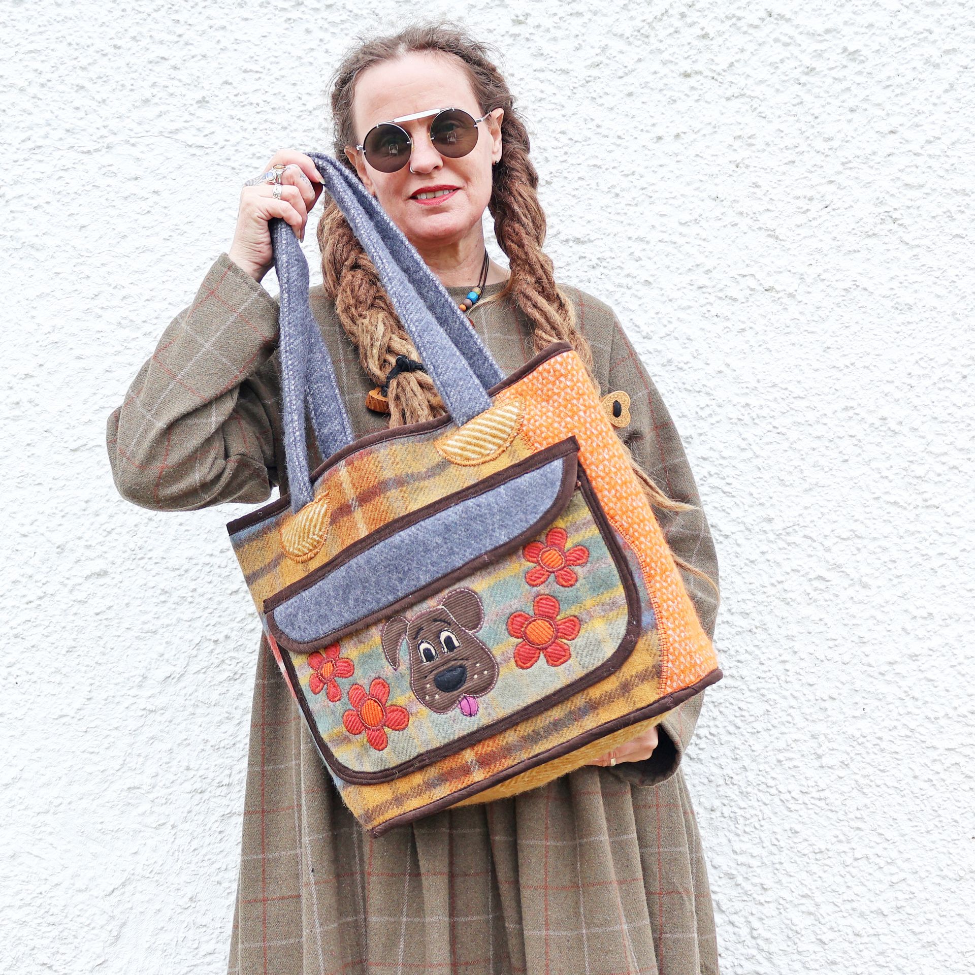 Blanket Wool Tote Quirky Dog Bag