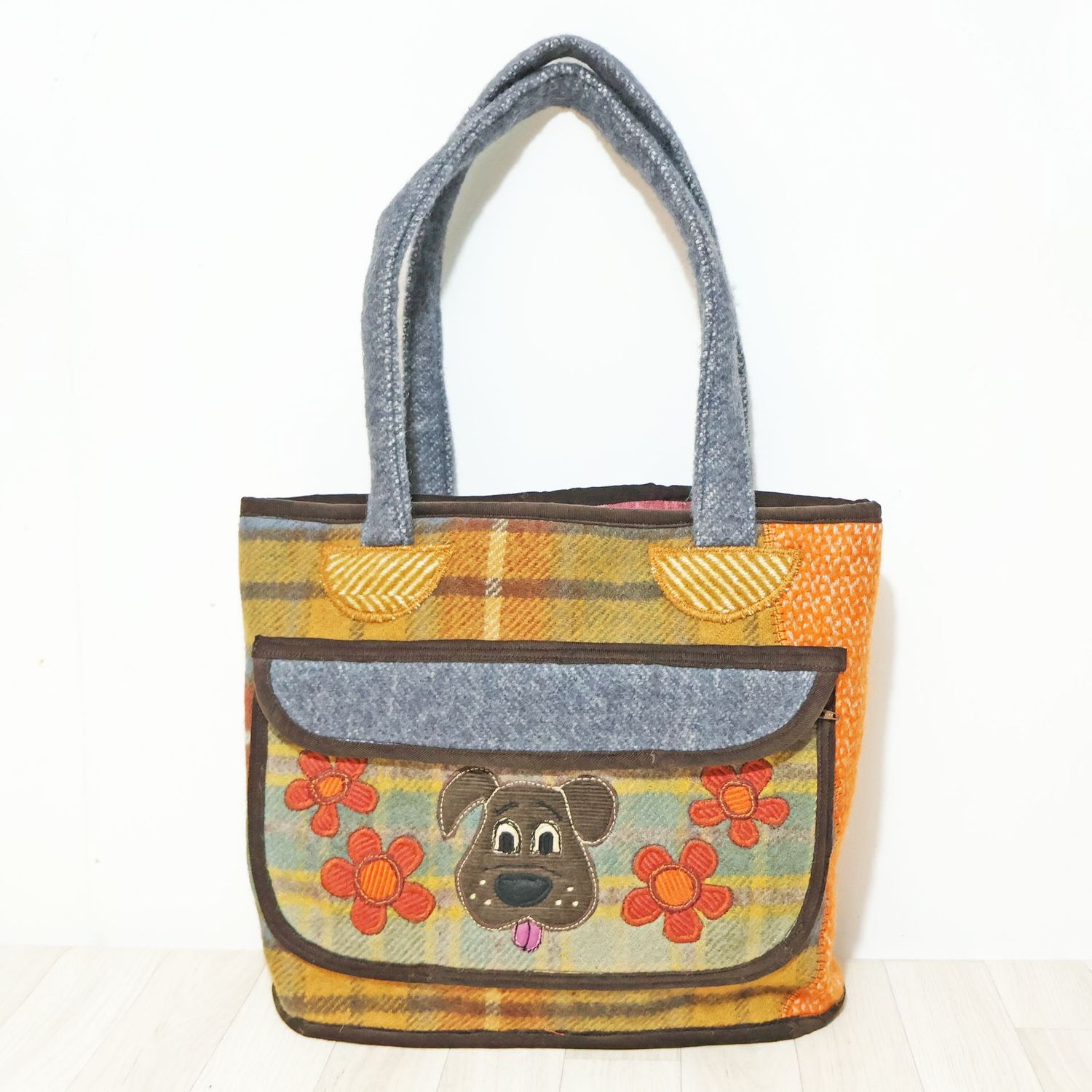 Blanket Wool Tote Quirky Dog Bag