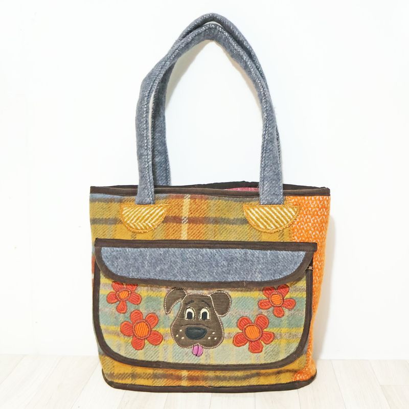 Blanket Wool Tote Quirky Dog Bag