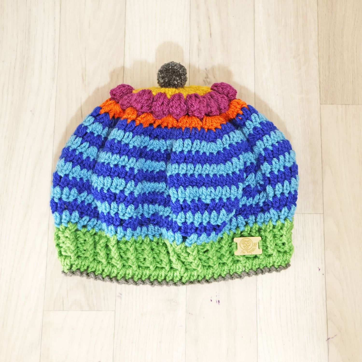 Blue Striped Beret Hat