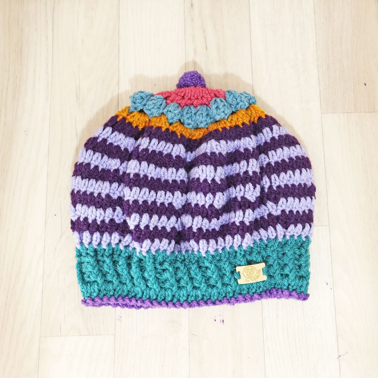 SOLD Purple Striped Beret Hat SOLD Purple Striped Beret Hat