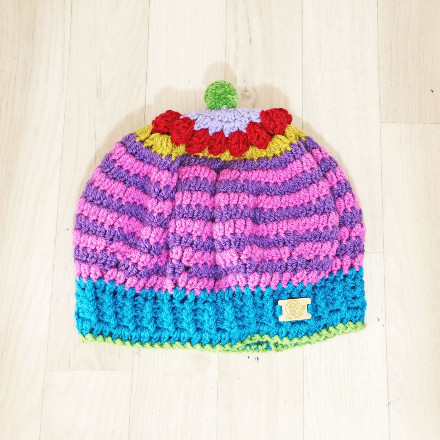 Purple Pink Striped Beret Hat Purple Pink Striped Beret Hat