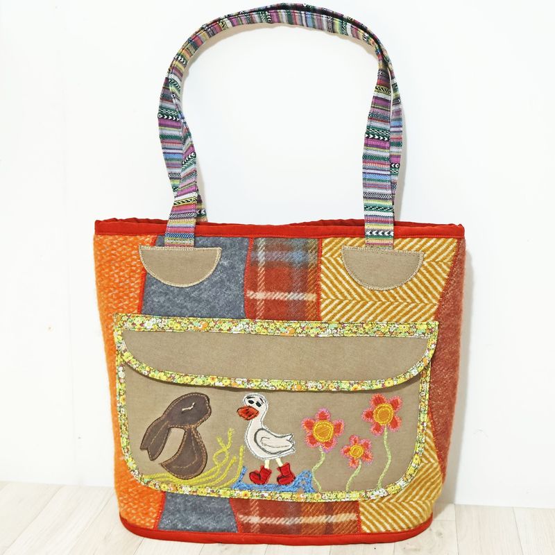 SOLD Blanket Tote Bag Hare Duck