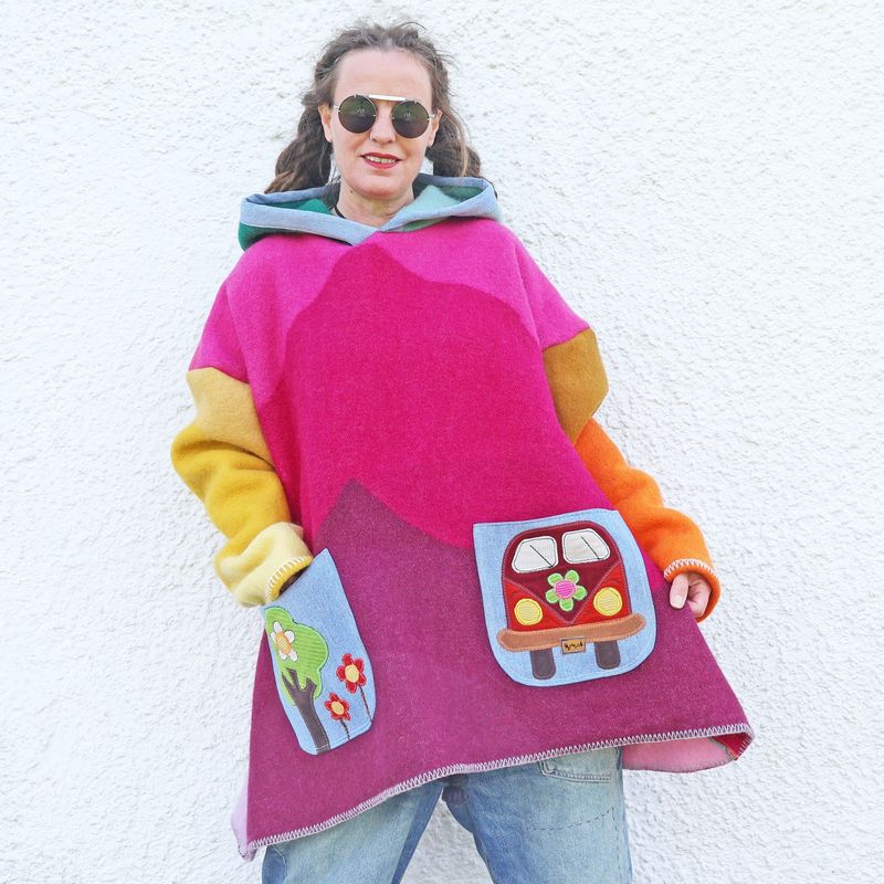 SOLD Hooded Blanket Tunic Campervan