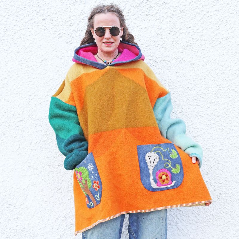 SOLD Snail Blanket Hooded Tunic