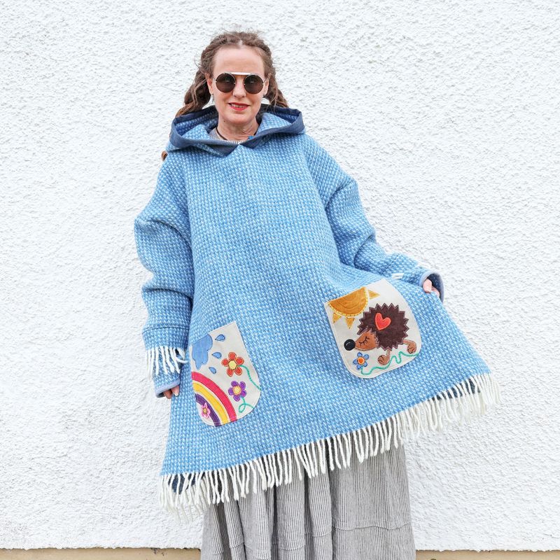 SOLD Blue Blanket Wool Spring Tunic