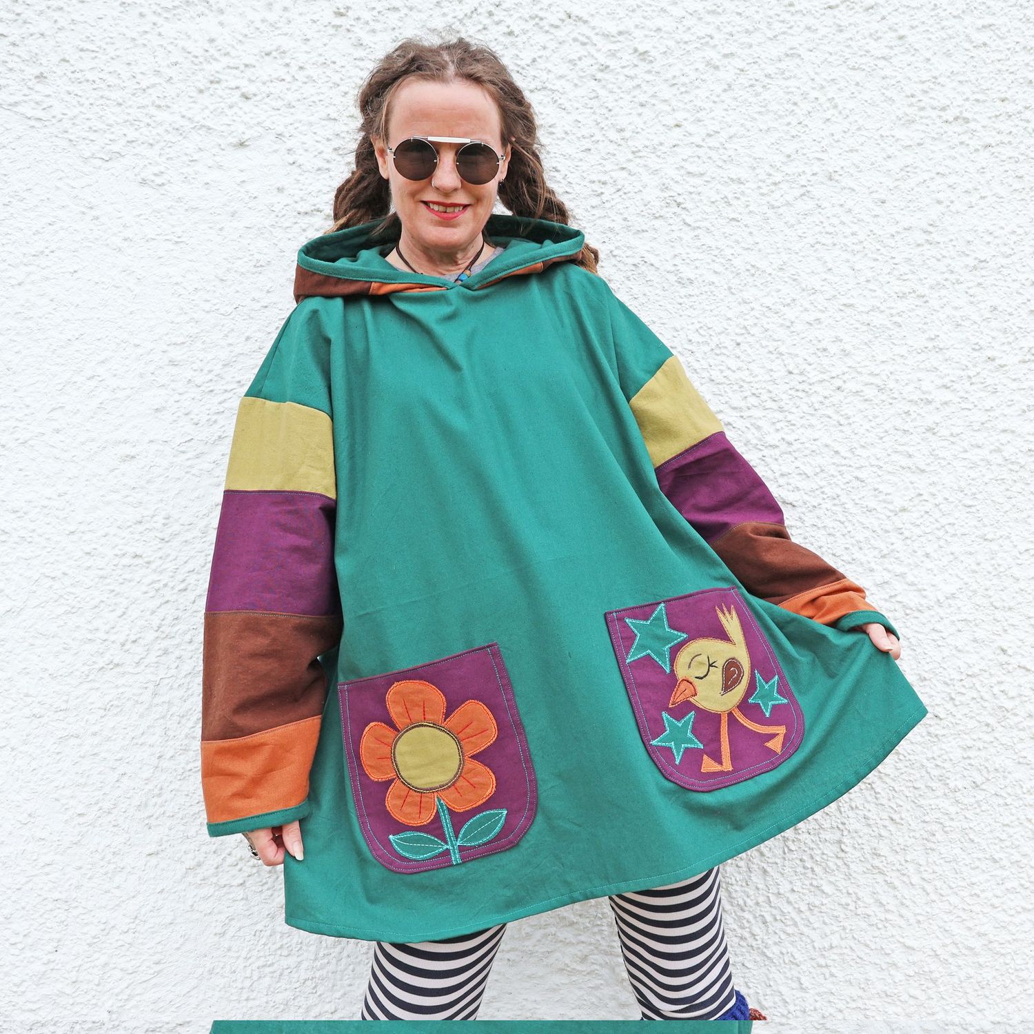 Striped Bird Tunic Hoodie Striped Bird Tunic Hoodie