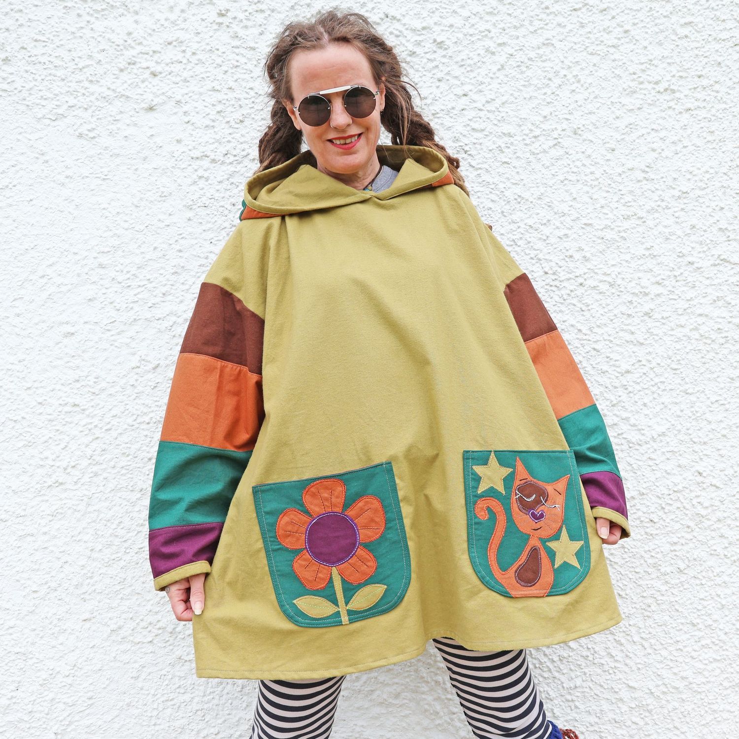 Striped Cat Tunic Hoodie Striped Cat Tunic Hoodie