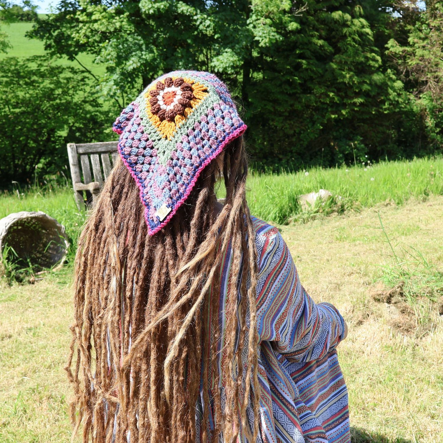 Head Scarf Brown Flower