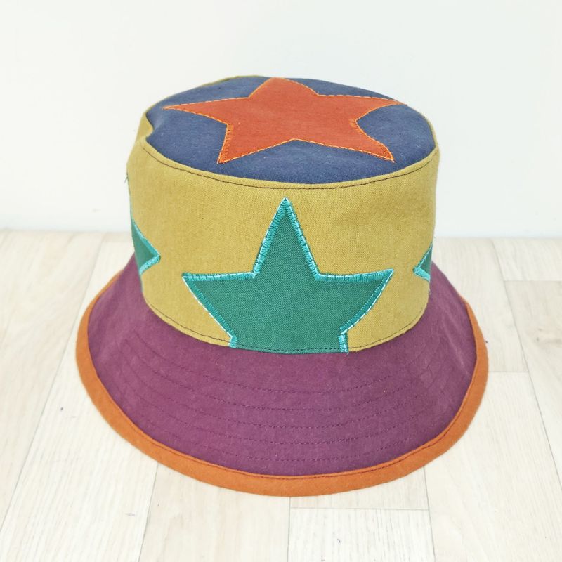 SOLD Bucket Hat Orange Star