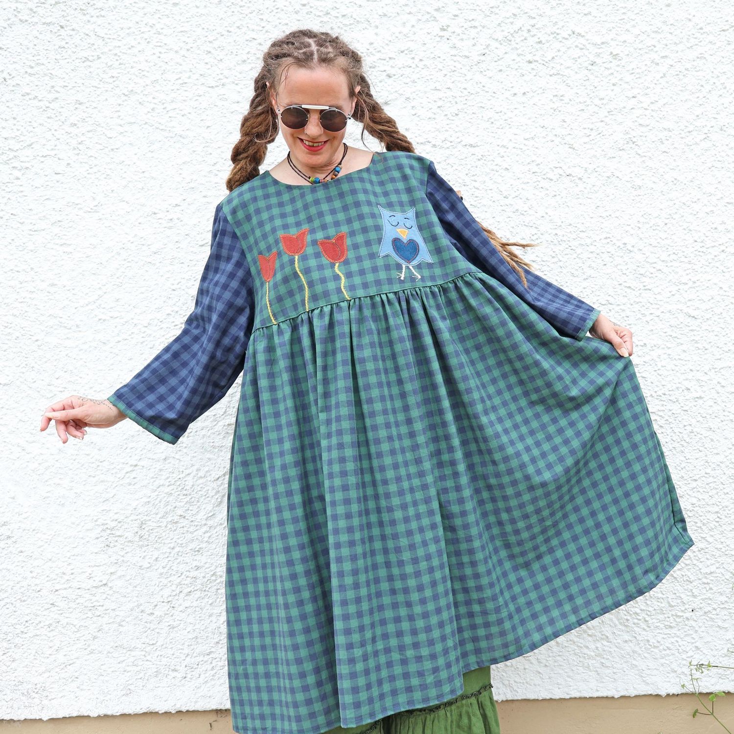 Gingham Folk Owl Dress Gingham Folk Owl Dress