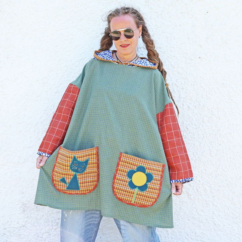 SOLD Cute Cat Hooded Tunic