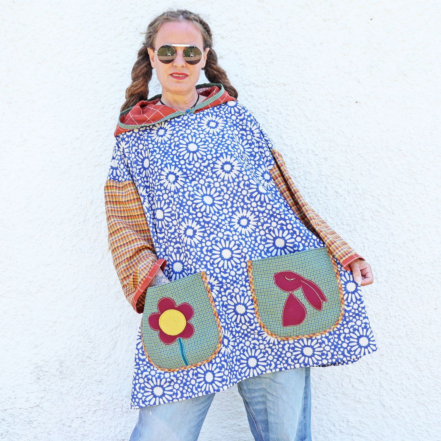 Folk Hare Hooded Tunic