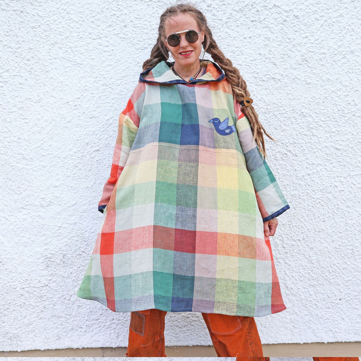 Hooded Bird Linen Dress Hooded Bird Linen Dress