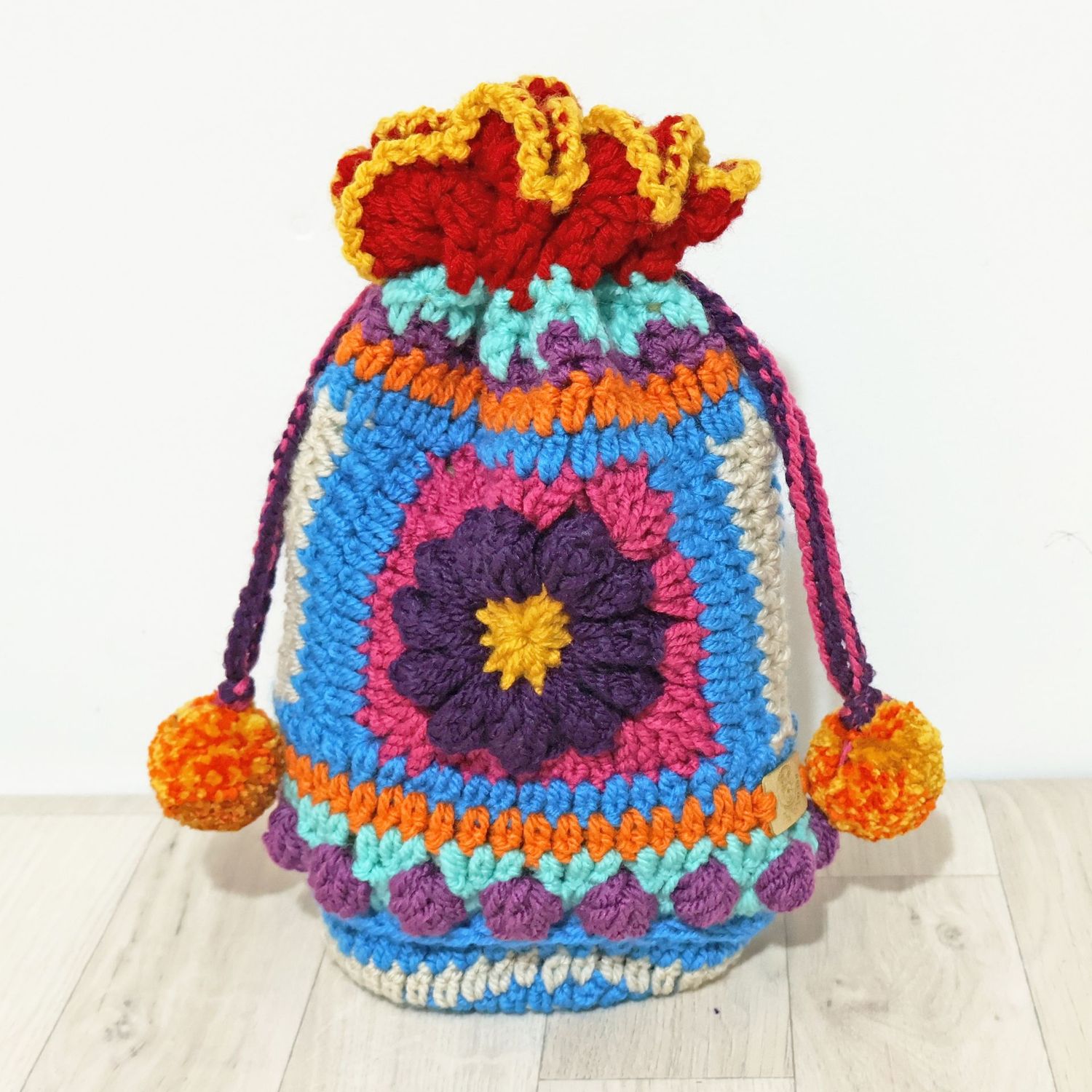 Crochet Pouch Purple Flower Crochet Pouch Purple Flower