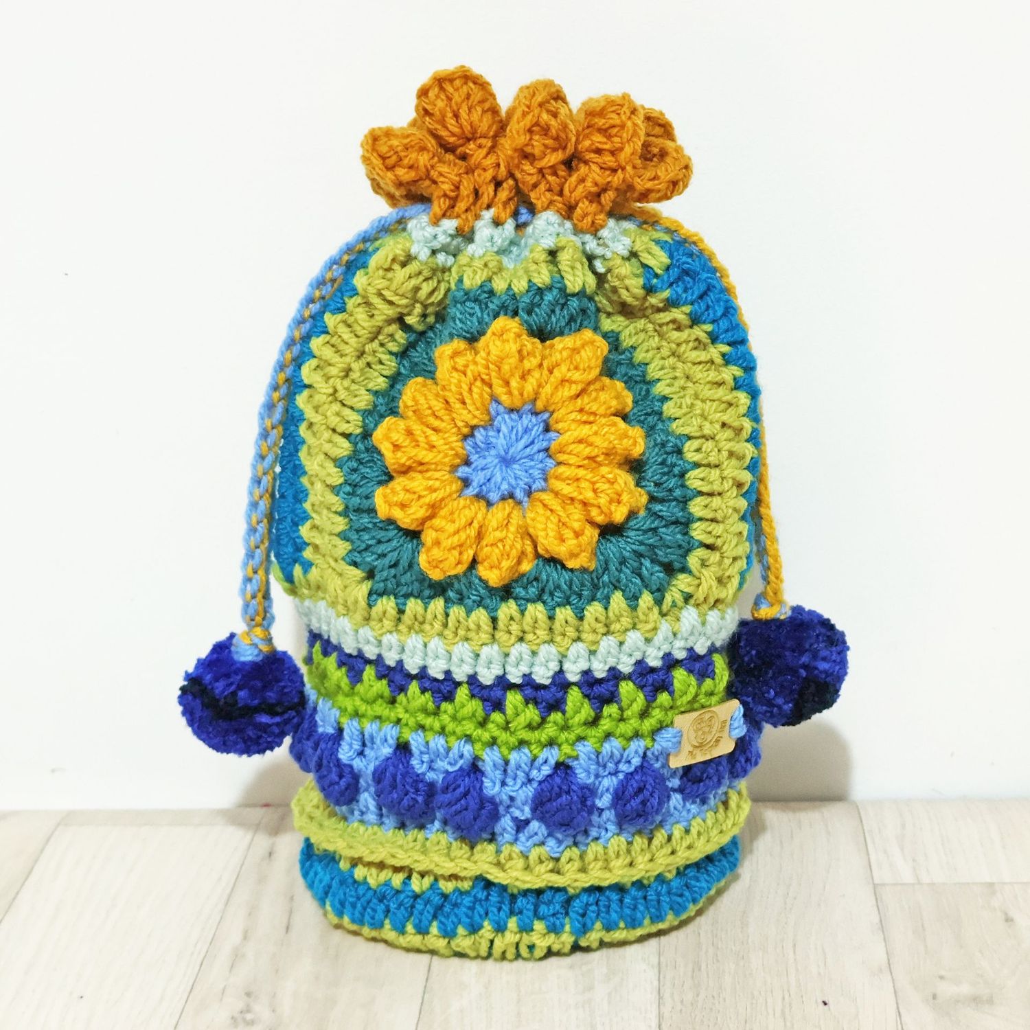 Crochet Pouch Yellow Flower Crochet Pouch Yellow Flower
